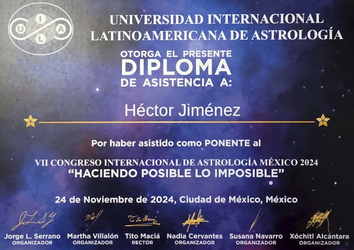 Documento: Ponente en el VII Congreso Internacional de Astrología