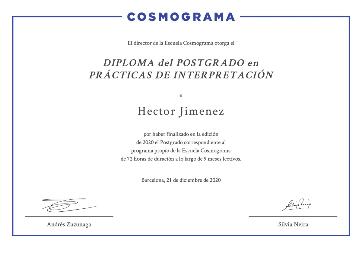 Documento: Postgrado en Prácticas de Interpretación