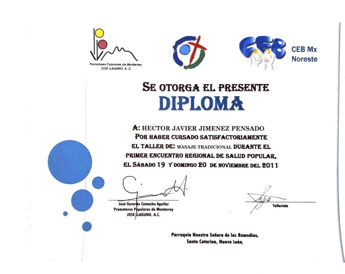 Documento: Masaje tradicional